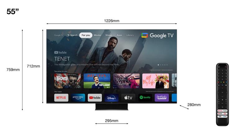 TV 4K QLED MiniLED 144Hz avec Google TV C849