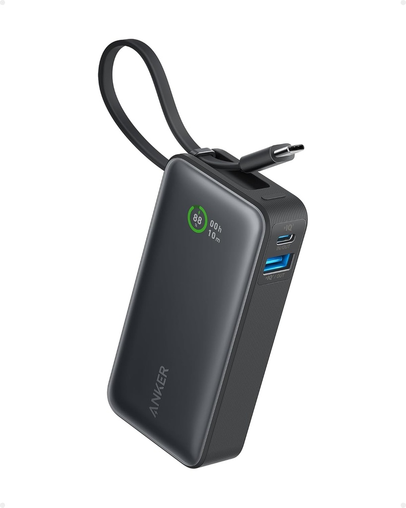 [A1688H11] Batterie externe Anker 10K (30 W, câble USB-C intégré)