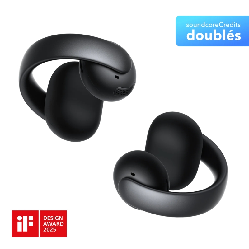AeroClip-Black| Écouteurs oreilles libres à clip